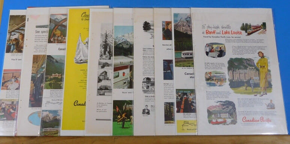 Ads Canadian Pacific Railroad Lot #1 Advertisements from various magazines