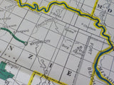 Map Burlington Northern North Dakota State Railroad Map 1983 August