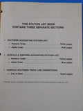 Norfolk Southern Station List 1987 Form #8600 Soft Cover 300 pages