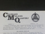 Colorado Midland Quarterly #25 1987 February One Hundred Years Ago