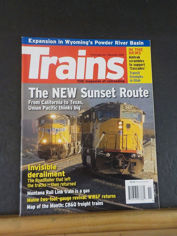 Trains Magazine 2007 November New Sunset Route Montana Rail Link Invisible derai