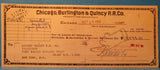 Check Chicago Burlington & Quincy RR Co Check 1958 Oct 24 to lehigh Valley RR