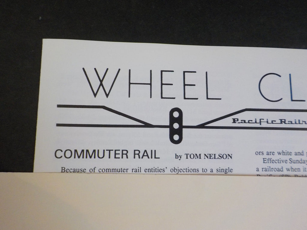 Wheel Clicks 1991 December Pacific Railroad Society Commuter Rail ...