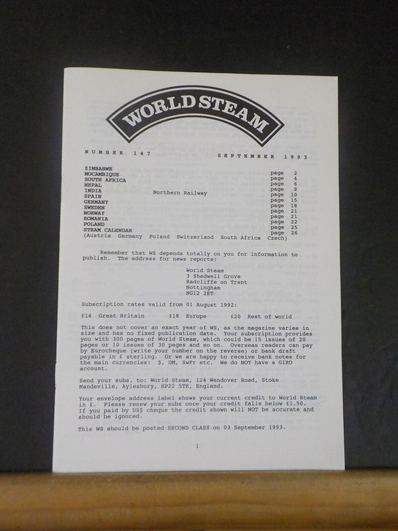 World Steam #147 September 1993