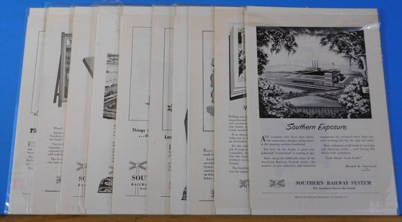 Ads Southern Railway System Lot #18 Advertisements from various magazines (10)