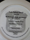 Plate WWII American Air Power collection Fork Tailed Devil Plate #C935 COA P1755