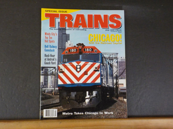 Trains Magazine 1993 July Chicago Belt Railway comeback Amtrak Coach Yard