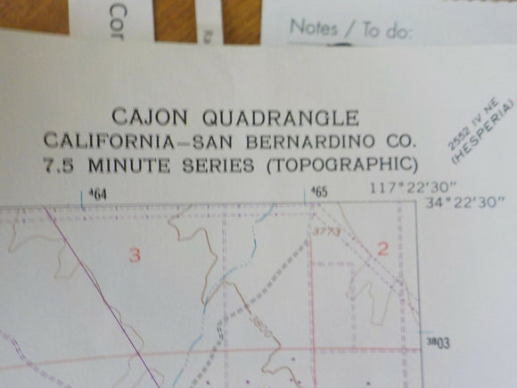 Map Cajon Quadrangle California San Bernardino Co. Topographic Map 1956