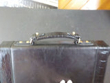 Bellerose Leather Purse Briefcase Attache Black Vintage