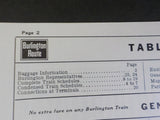 Burlington Route System Public Timetable 1961 May-October