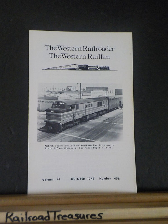 Western Railroader #458 Amtrak Loco #716 cover photo, Northwestern Pacific shut