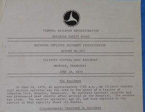 Railroad Employee Accident Investigation Report #167 Illinois Central Gulf