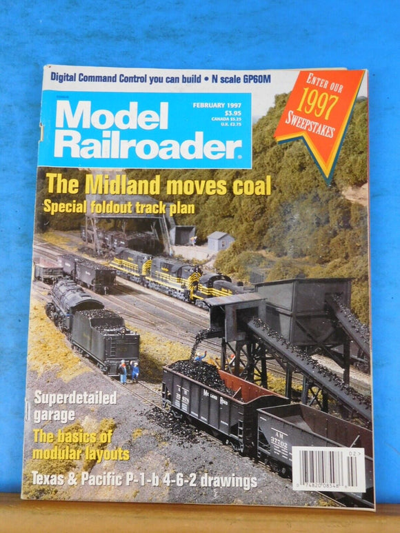 Model Railroader Magazine 1997 February Midland moves coal Superdetailed garage