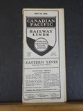 Canadian Pacific Railway Lines Public Timetable 1930 May 18 Eastern Lines