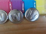 Button W Wabash Lot of 5 Silver in color large buttons silver in color large