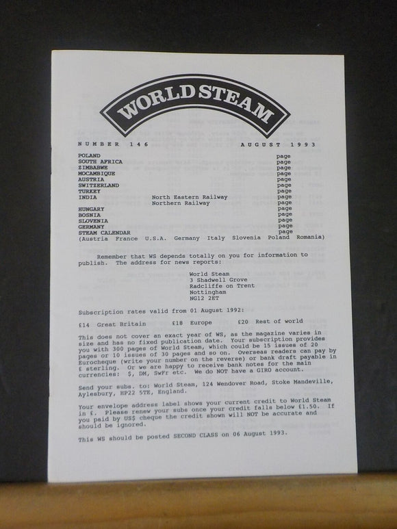 World Steam #146 August 1993