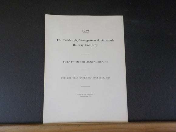 Pittsburgh Youngstown & Ashtabula Ry Annual Report 1929