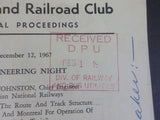 New England Railroad Club Official Proceedings 1967 December 12 Turbo-Train