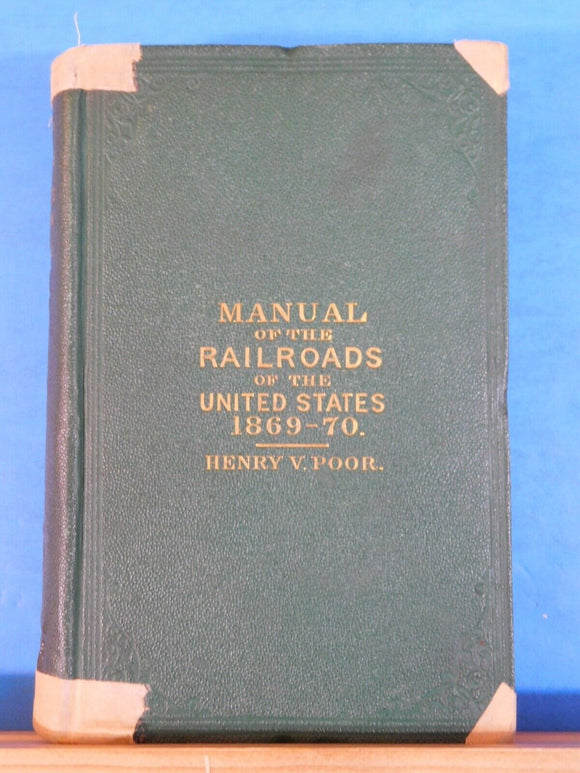 Poor's Manual of Railroads 1869-70  History rolling stock more