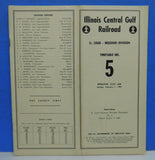 Illinois Central Gulf St Louis Missouri Division Employee Timetable #5 1981 Feb