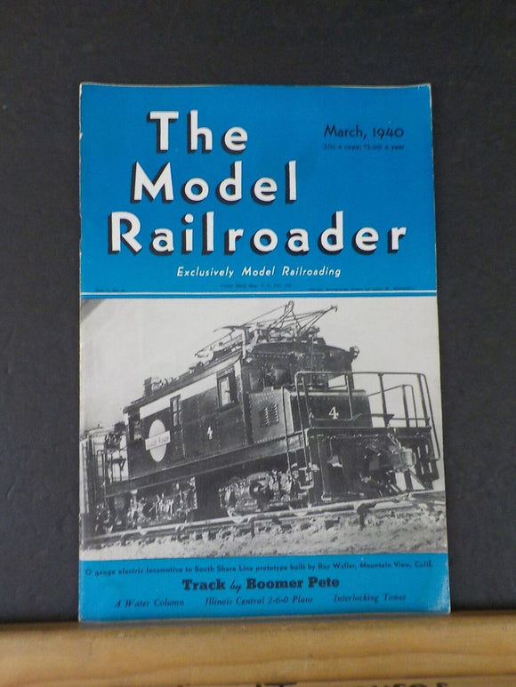 Model Railroader Magazine 1940 March Track by Boomer Pete Water Column