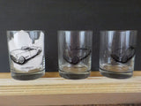 Corvette glasses lot of 3  1953 Corvette drinking glassses Automobile