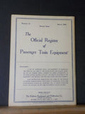 Official Register of Passenger Train Equipment Issue #31 March 1966