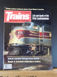 Trains Magazine 1992 February Erie Lackawanna Vintage southern California photos