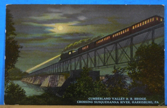 Postcard Cumberland Valley RR Bridge Crossing Susquehanna River