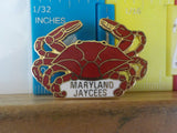 Jaycees Maryland Crab With Red And Gold Claws  PIN