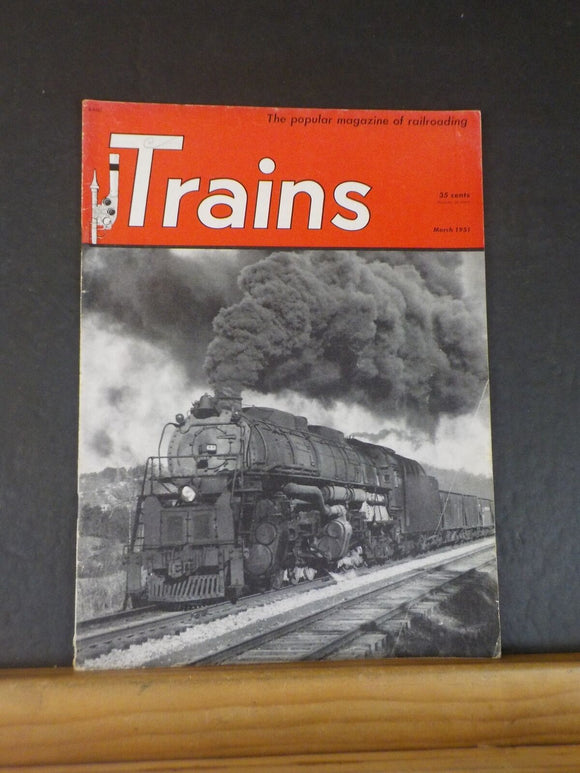 Trains Magazine 1951 March Florida Woodburners Monon B&A Budd RDCs