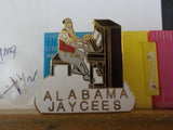 Jaycees Alabama Man Red vest on piano bench  PIN