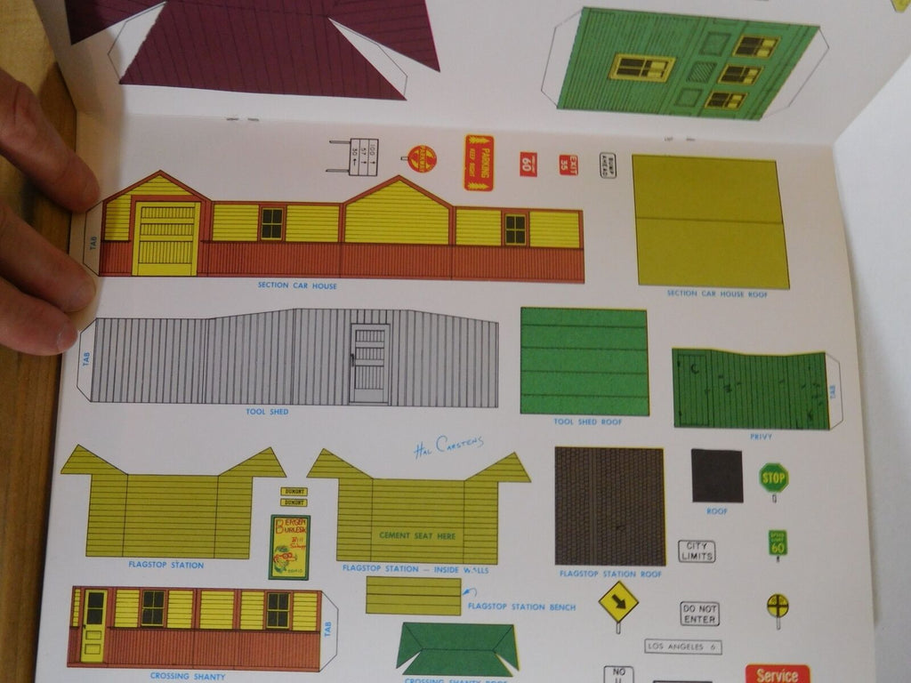 Railroad Model Craftsman Cutout Book 20 HO Scale full color buildings ...