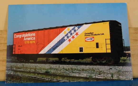 Postcard Canadian Forest Products Congratulations America Bicentennial USLX