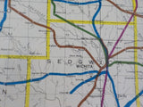 Map Burlington Northern Kansas State Railroad Map 1983 August