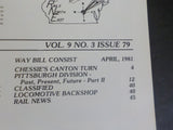 Rails Northeast 1981 April Chessie Canton turn Pittsburgh Division