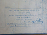 Blueprint PRR Freight Cars Racks for Loading Automobile Shrouds D-419772-AB