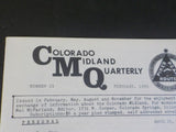 Colorado Midland Quarterly #21 1986 February Personal