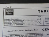 Burlington Route System Public Timetable 1963 November-1964 April