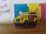 Jaycees California Yellow Woody Wagon With surfboard  PIN