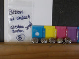 Button w Wabash Lot of 5 Cheshire Button Silver in color small