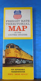 Map Union Pacific Railroad 1965 Freight Rate Territorial Map Of the United State