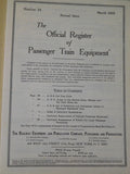 Official Register of Passenger Train Equipment Issue #34 March 1969