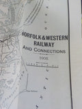 Norfolk and Western Railway Annual Report 10th June 30 1906  FOLD OUT MAP