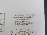 Blueprint Baltimore & Ohio class S-25 strata dome sleepers Built by Budd B&O