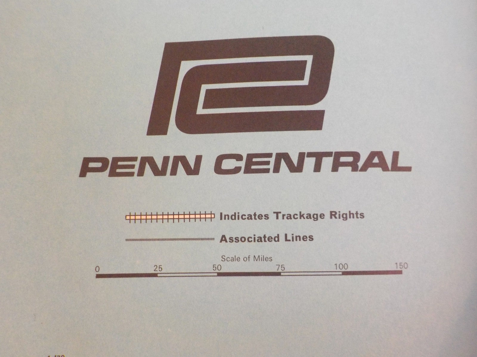 Sp Trackage Rights Map Penn Central Railroad January 1970 Trackage Rights Associated Line ...