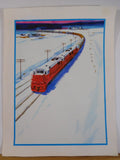 Print Union Pacific #3600 and #3601 Winter Scene 10 x 13 No Date