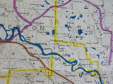 Map Burlington Northern Arkansas State Railroad Map 1983 August +  SW TN