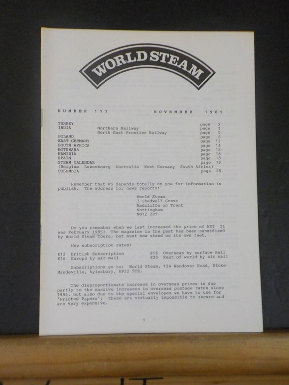 World Steam #117 November 1989