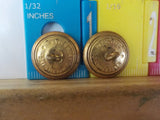 Button Plain Lot of 2 Plain Waterbury  Gold in color
